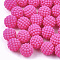 Rubberized Style Acrylic Beads, Berry Beads, Combined Beads, Round, Fuchsia, 12x11.5mm, Hole: 1.6mm, about 790pcs/500g