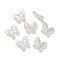 UV Plating Rainbow Iridescent Imitation Jelly Acrylic Beads, Butterfly, White, 19x22.5x6mm, Hole: 2.5mm