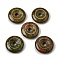 Natural Unakite Pendants, Donut/Pi Disc Charms, 29.5~30.5x7.5~8mm, Hole: 6.3~6.5mm