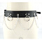 Alloy Chain Tassel Imitation Leather Dress Belts for Women, Platinum, Black, 970mm