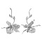 Alloy Stud Earrings, Flower, Platinum, 60x56mm