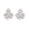 Alloy & Crystal Rhinestone Pendants, Clover Charms, Platinum, 17.5x14x2mm, Hole: 1.6~1.8mm