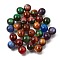 Resin Beads, Round, Two Tone, with Glitter Powder, Mixed Color, 10mm, Hole: 1.8~2mm