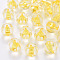 Transparent Acrylic Beads, Pumpkin, Gold, 17.5x16mm, Hole: 1.8mm, about 183pcs/500g