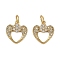Brass Micro Pave Cubic Zirconia Pendants, Heart Wing Charms, Long-Lasting Plated, Cadmium Free & Lead Free, Rack Plating, with Jump Ring, Real 18K Gold Plated, 13.5x12.5x2.5mm, Hole: 3.5mm