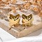 Ion Plating(IP) 304 Stainless Steel Hoop Earrings, Real 18K Gold Plated, Butterfly, 14.5x15x14mm