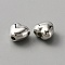CCB Plastic Beads, Heart, Platinum, 6.5~7x7x4.5mm, Hole: 1.5mm