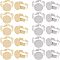 20Pcs 2 Colors Adjustable 304 Stainless Steel Finger Rings Components, Pad Ring Base Findings, Flat Round, Golden & Stainless Steel Color, Tray: 12mm, US Size 6 1/2(16.9mm), 10pcs/color