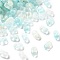 Gradient Color Transparent Frosted Acrylic Beads, with Golden Foil, Peanut, Pale Turquoise, 3x6x4mm, Hole: 1.5mm, about: 1250pcs/50g