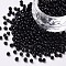 Glass Seed Beads, Opaque Colours Seed, Small Craft Beads for DIY Jewelry Making, Round, Black, 8/0, 3mm, Hole:1mm, about 10000pcs/pound