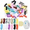 DIY Jewelry Making Kits, including Acrylic & CCB Plastic Tube Beads, Alloy Spacer Beads, Elastic Crystal Threads, Mixed Color, Beads: 120pcs/set