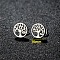 201 Stainless Steel Stud Earrings, Stainless Steel Color, Tree of Life, 10mm