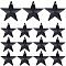 Iron Pendants, Star Charm, Black, 37.5x39.5x3mm, Hole: 1mm, 30pcs/box
