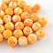 Opaque Acrylic Beads, Round, Orange, 10mm, Hole: 2mm, about 950pcs/500g