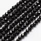 Натуральный черный шпинель бисер пряди&nbsp;G-K185-09-1