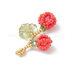 Подвески из стеклянных бусин в виде ягод и листьев&nbsp;PALLOY-MZ01114-01