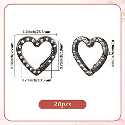 20 шт. Кольца пружинные со стразами из цинкового сплава&nbsp;FIND-SP0004-36B