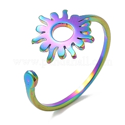 Ионное покрытие(ip) 304 нержавеющая сталь солнце открытое кольцо-манжета для женщин&nbsp;RJEW-M149-05RC