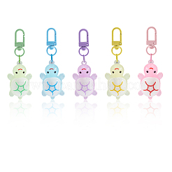 5 шт. 5-х цветный ПВХ пластик и смола подвеска в виде черепахи украшение&nbsp;HJEW-SP0001-20