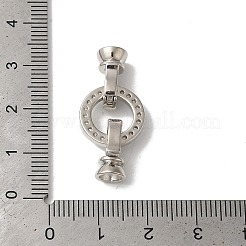 Покрытие стойки круглое кольцо латунь микропаве фианиты складные застежки&nbsp;KK-F873-22P-01B