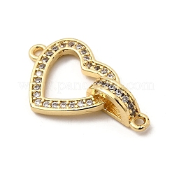 Латунные микропаве прозрачные кубические цирконии сердце с D-образным разъемом подвески&nbsp;KK-I360-030G