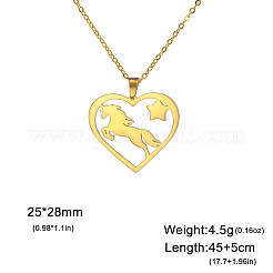 Ожерелье с подвеской в виде сердца и лошади из нержавеющей стали 304&nbsp;FS-WG9C853-02