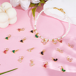 20 шт. 10 стиля латунные подвески с микропаве и кубическим цирконием&nbsp;KK-PH0012-99