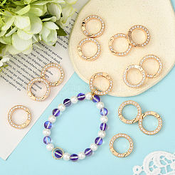 16 шт. Кольца пружинные со стразами из сплава&nbsp;FIND-SP0004-52E