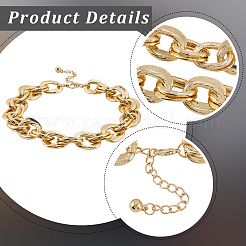 1 шт. цинковый сплав витая двойная цепочка-кабель ожерелье для женщин&nbsp;NJEW-SP0001-12KCG