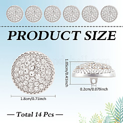14 шт. пуговицы из сплава с двумя отверстиями и стеклянной ножкой&nbsp;BUTT-MA0001-16A-S