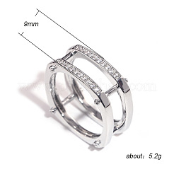 Кольца для пальцев в стиле панк из латуни с микропаве из кубических цирконий&nbsp;FS-WGB4276-03