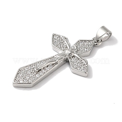 Покрытие стойки латунь микропаве прозрачные подвески из кубического циркония&nbsp;KK-B092-41P