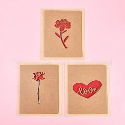 3 набор поздравительных открыток из крафт-бумаги в двух стилях AJEW-FS0001-28