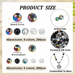 400шт 10 цвета гальванические стеклянные бусины&nbsp;EGLA-PH0001-91