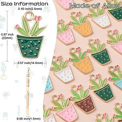 60шт 6 цвета сплава эмалевые подвески&nbsp;ENAM-CJ0004-62