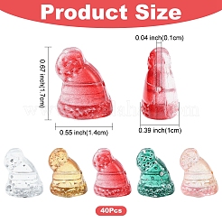 40 шт. прозрачные стеклянные бусины с рождественской тематикой&nbsp;GLAA-FS0001-87B