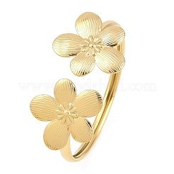 Браслеты-манжеты с цветком из нержавеющей стали 304 для женщин&nbsp;BJEW-A154-02B-G