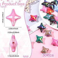 30шт акриловые бусины с УФ-покрытием&nbsp;OACR-YW0004-10