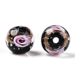 Светящиеся бусины лэмпворк из золота и песка ручной работы&nbsp;LAMP-T021-03I