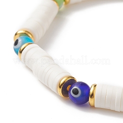 Стрейч-браслет Heishi Surfer ручной работы из полимерной глины&nbsp;BJEW-TA00223