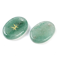 12 шт. 12 стиля двенадцать созвездий натуральный зеленый авантюрин плоские овальные звенья соединительные подвески&nbsp;G-K359-05A