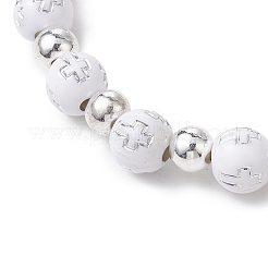 Позолоченные акриловые эластичные браслеты&nbsp;BJEW-JB11043-02