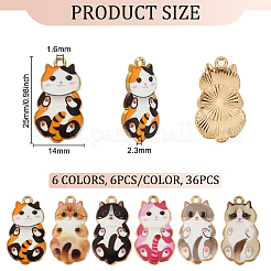 36шт 6 цвета сплава эмалевые подвески&nbsp;FIND-OC0002-94