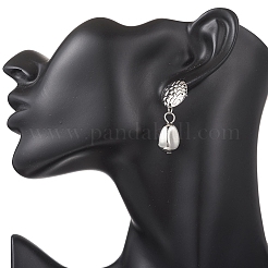 Плоские круглые серьги-гвоздики с самородками из пластика CCB&nbsp;EJEW-JE06895