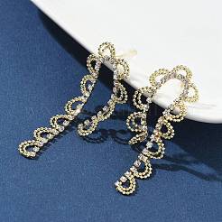 Серьги-гвоздики из латуни со стразами&nbsp;AJEW-D307-01G