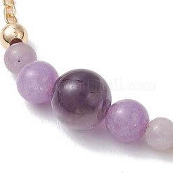 Браслеты из круглых бусин натурального аметиста&nbsp;BJEW-JB13172-01