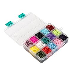 15 цвет бусин из полимерной глины ручной работы&nbsp;CLAY-JP0001-04-4mm