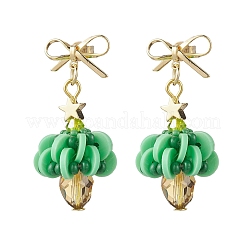 Серьги-гвоздики в форме латунного дерева&nbsp;EJEW-MZ00511