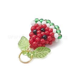 Подвески-арбузы из стеклянных бусин с треугольным плетением&nbsp;PALLOY-MZ01017