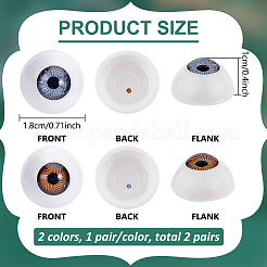 2 пара 2-х цветных пластиковых безопасных глаз для поделок&nbsp;DIY-WR0004-38